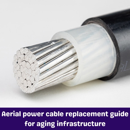 Aerial power cable replacement guide for aging infrastructure